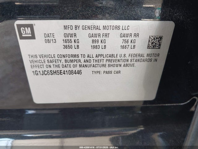 1G1JC6SH5E4108446 Chevrolet luw