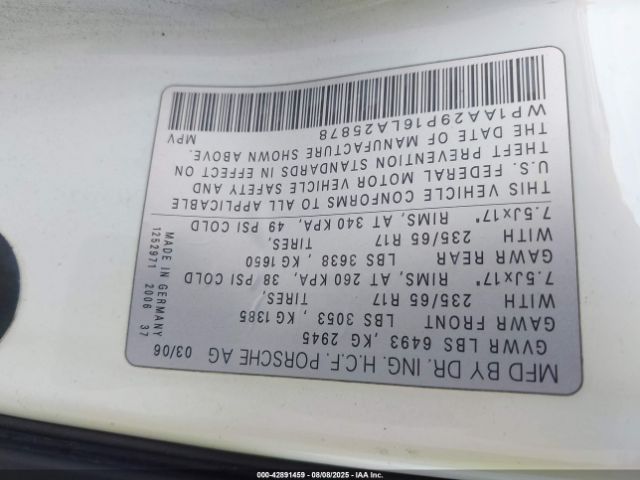 2006 PORSCHE CAYENNE WP1AA29P16LA25878 Photo 8