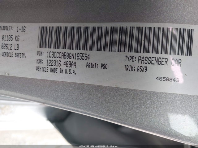 1C3CCCAB0GN165554 Chrysler 2016