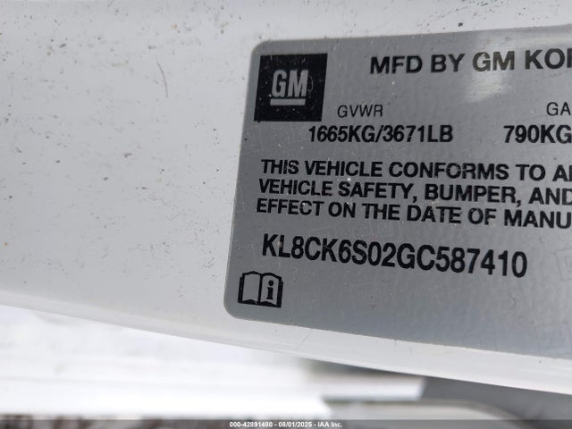 Chevrolet eno - engine none 2016 KL8CK6S02GC587410 Image 9