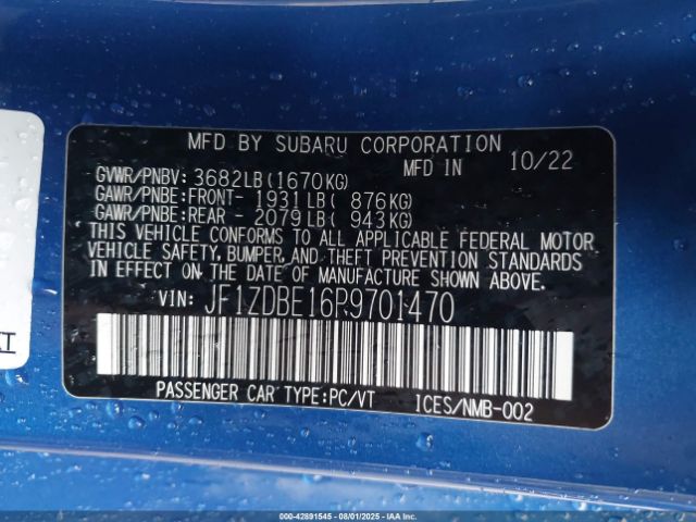 2023 SUBARU BRZ JF1ZDBE16P9701470 Photo 8