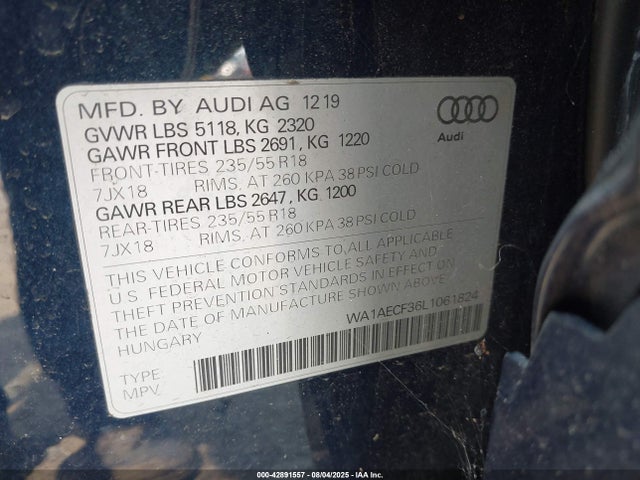 2020 AUDI Q3 WA1AECF36L1061824 Photo 8