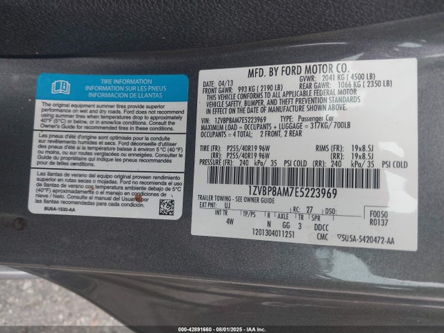 1ZVBP8AM7E5223969 Ford 2014