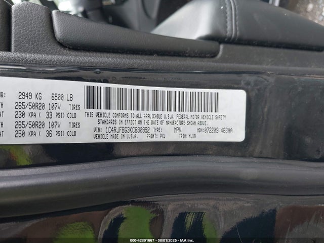 1C4RJFBG3KC830992 Jeep Grand Cherokee