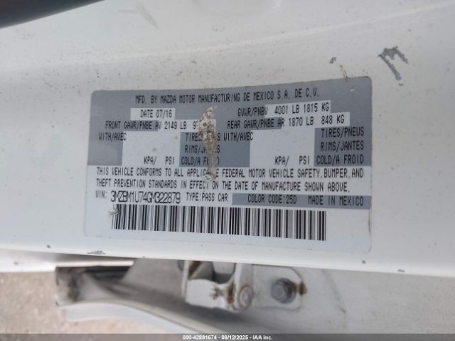 2016 MAZDA MAZDA3 3MZBM1U74GM322879 Photo 8