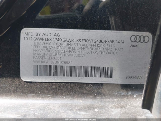 2013 AUDI A4 WAUAFAFL8DN026989 Photo 8