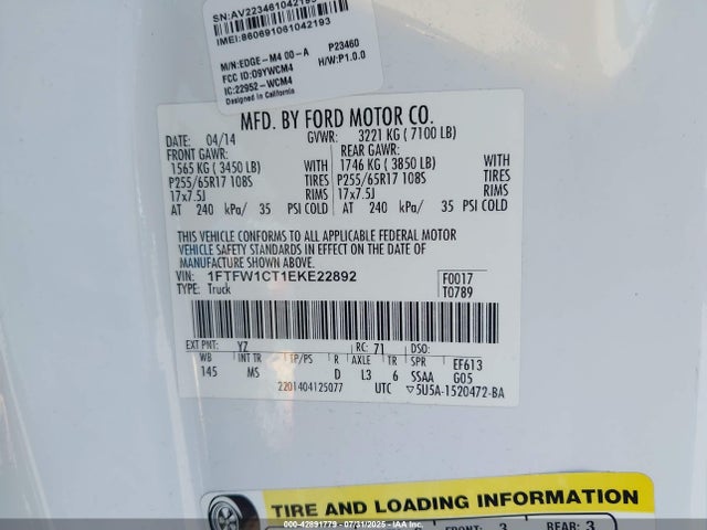 Ford F-150 2014 1FTFW1CT1EKE22892 Image 9