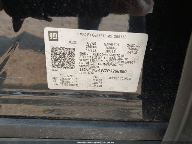 1GNEVGKW7PJ268850 Chevrolet lfy