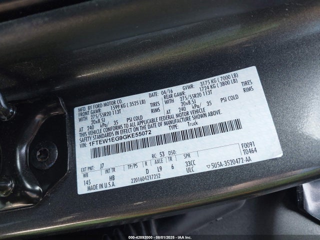 1FTEW1EG9GKE55072 Ford F-150