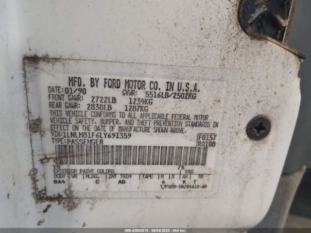 1990 LINCOLN TOWN CAR 1LNLM81F6LY691359 Photo 8