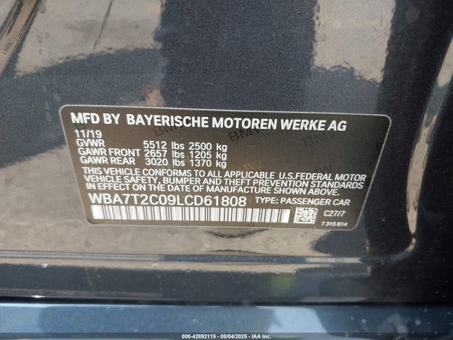 WBA7T2C09LCD61808 BMW 740I