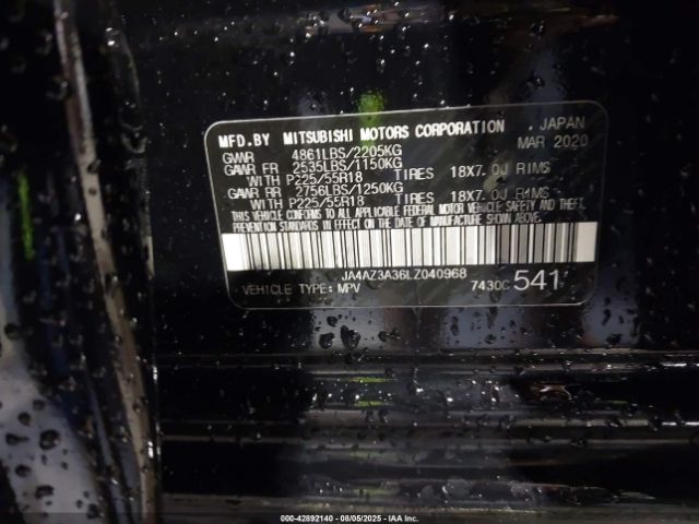 2020 MITSUBISHI OUTLANDER JA4AZ3A36LZ040968 Photo 8