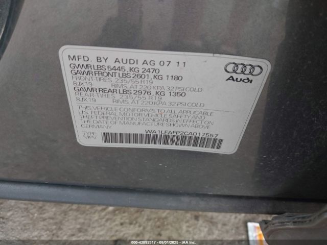 2012 AUDI Q5 WA1LFAFP2CA017557 Photo 8