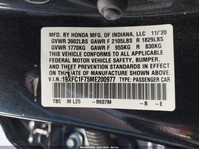 19XFC1F75ME200977 Honda l15b7