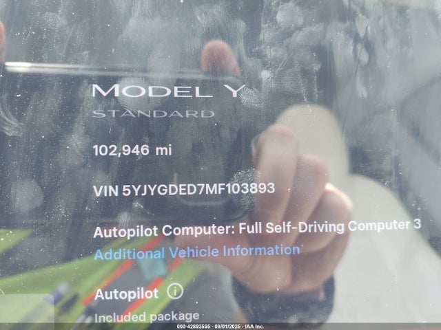 Tesla 2021 2021 5YJYGDED7MF103893 Image 7