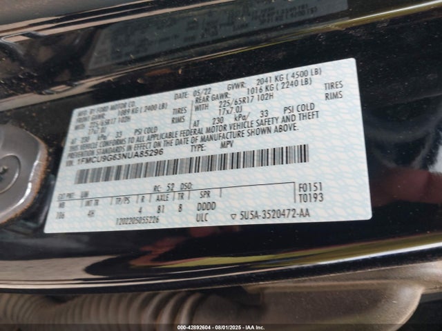Ford dragon di tc 2022 1FMCU9G63NUA85296 Image 9