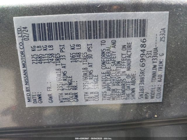 2024 NISSAN ROGUE 5N1BT3BB5RC699486 Photo 8