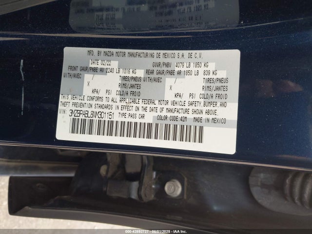 Mazda py 2022 3MZBPABL8NM301151 Image 9