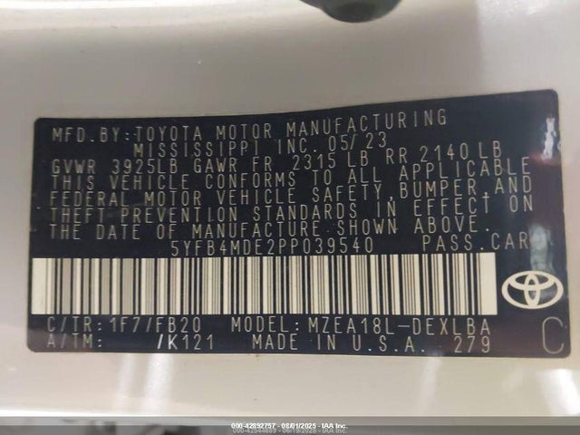 Toyota m20a-fks 2023 5YFB4MDE2PP039540 Image 9