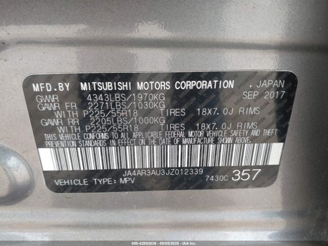 2018 MITSUBISHI OUTLANDER SPORT JA4AR3AU3JZ012339 Photo 8