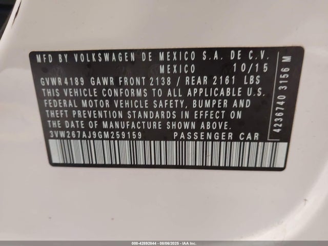 3VW267AJ9GM259159 Volkswagen 1.4t