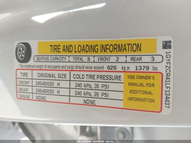 1GYFZCR41LF134437 Cadillac lsy - sidi, vvt, alum, var 3