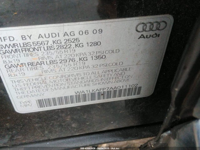 2010 AUDI Q5 WA1LKAFP7AA011102 Photo 8