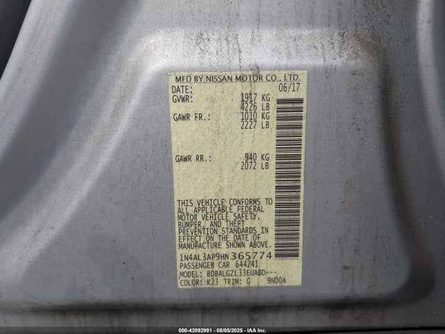 1N4AL3AP9HN365774 Nissan Altima