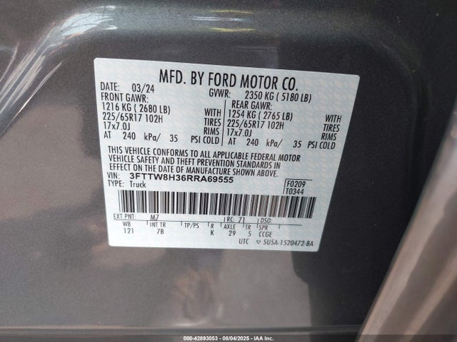 Ford Maverick 2024 3FTTW8H36RRA69555 Image 9