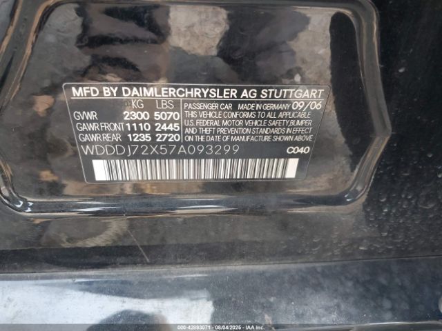 2007 MERCEDES-BENZ CLS 550 WDDDJ72X57A093299 Photo 8