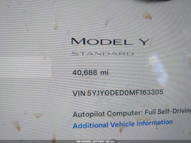 5YJYGDED0MF163305 Tesla Model Y