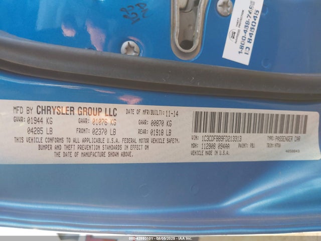 Dodge 2015 2015 1C3CDFBB9FD213313 Image 9