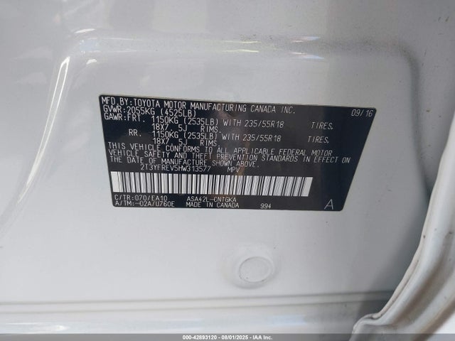 2T3YFREV5HW313577 Toyota 2ar-fe