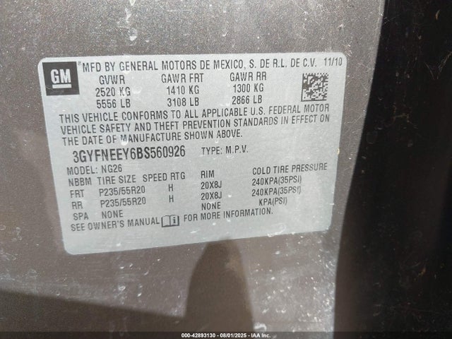 2011 CADILLAC SRX 3GYFNEEY6BS560926 Photo 8