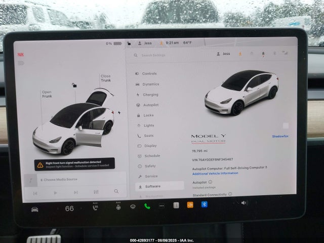 7SAYGDEF8NF345467 Tesla Model Y