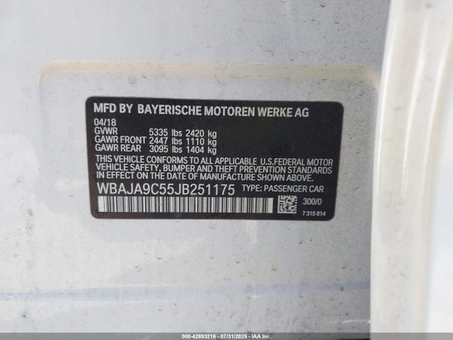 BMW 530e 2018 WBAJA9C55JB251175 Image 9