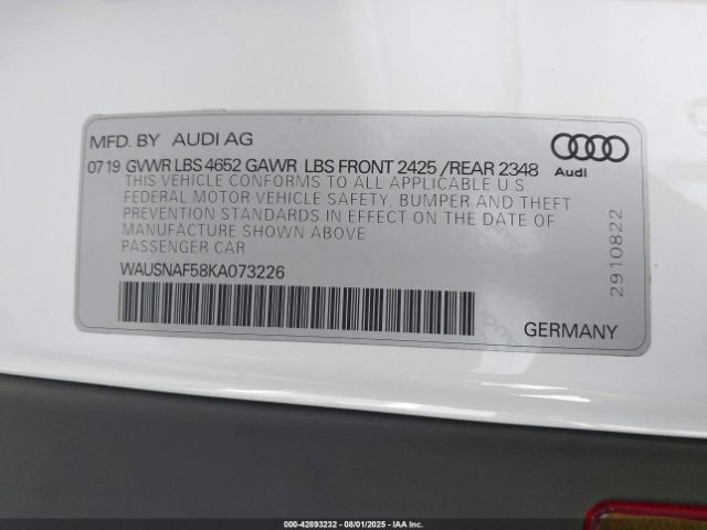 2019 AUDI A5 WAUSNAF58KA073226 Photo 8
