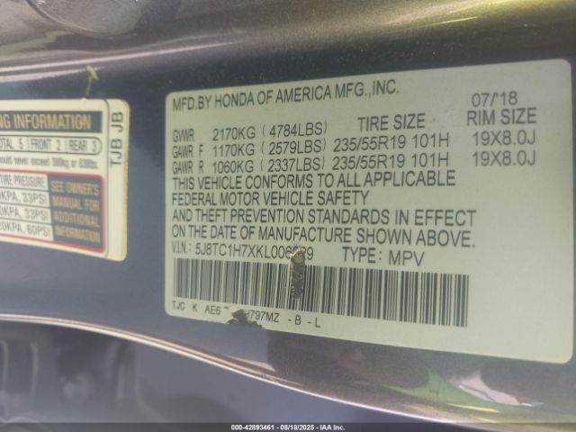 2019 ACURA RDX 5J8TC1H7XKL006029 Photo 8