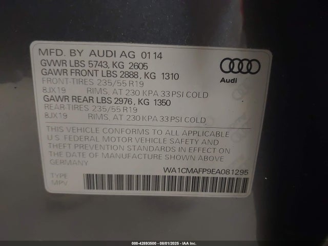 2014 AUDI Q5 WA1CMAFP9EA081295 Photo 8