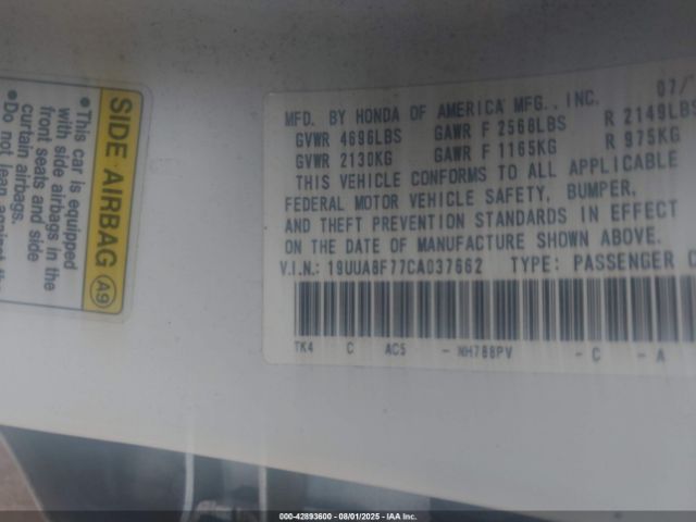 2012 ACURA TL 19UUA8F77CA037662 Photo 8