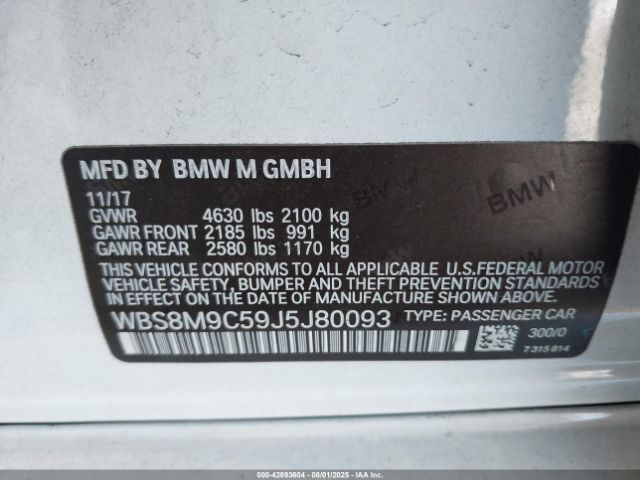 2018 BMW M3 WBS8M9C59J5J80093 Photo 8