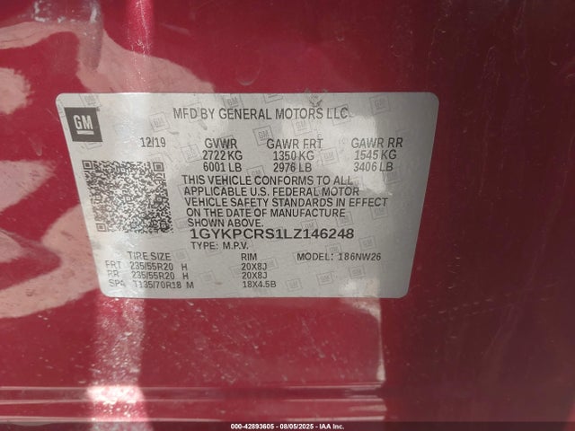 2020 CADILLAC XT6 1GYKPCRS1LZ146248 Photo 8