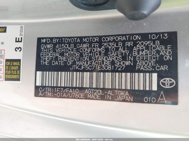 Scion 2ar-fe 2014 JTKJF5C71E3081727 Image 9