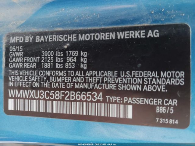 2015 MINI HARDTOP WMWXU3C58F2B66534 Photo 8