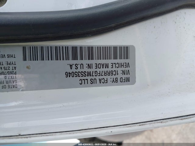 1C6RR7FG7MS535046 RAM 2021