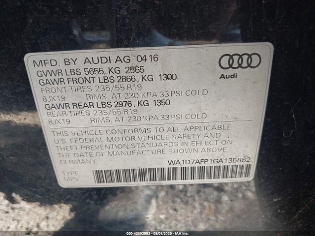 2016 AUDI Q5 WA1D7AFP1GA135882 Photo 8