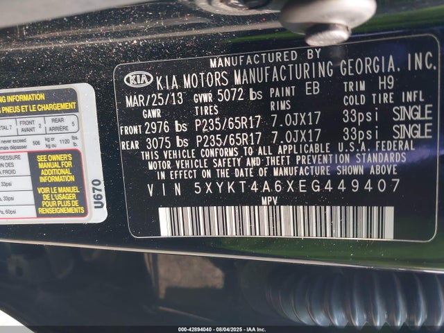 5XYKT4A6XEG449407 KIA dohc t-gdi theta-ii