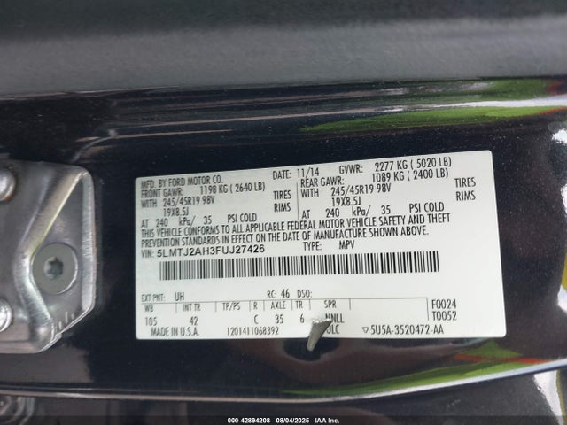 Lincoln MKC 2015 5LMTJ2AH3FUJ27426 Image 9