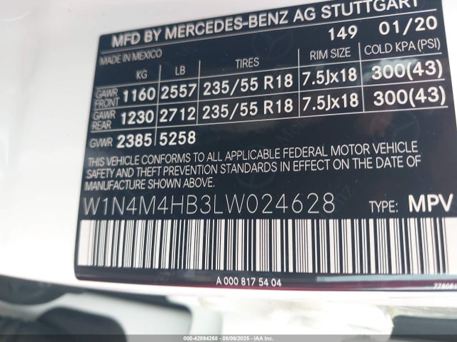 W1N4M4HB3LW024628 Mercedes-Benz m260