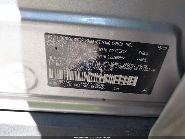 Toyota a25a-fks 2021 2T3W1RFV5MC097133 Image 9